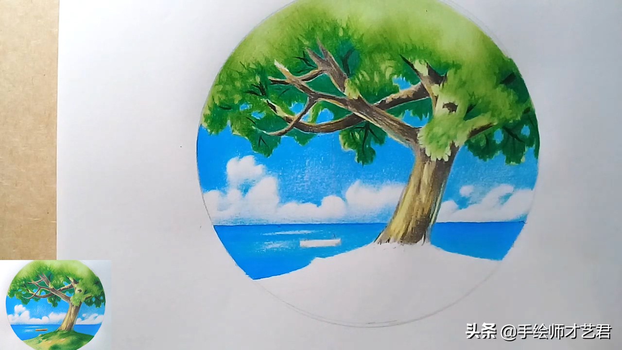 怎样画山水风景画教程彩铅,彩铅画风景画简单的教程