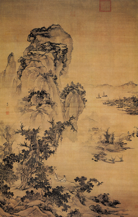 中国传世山水画上中下,明代画家文伯仁山水画40幅欣赏