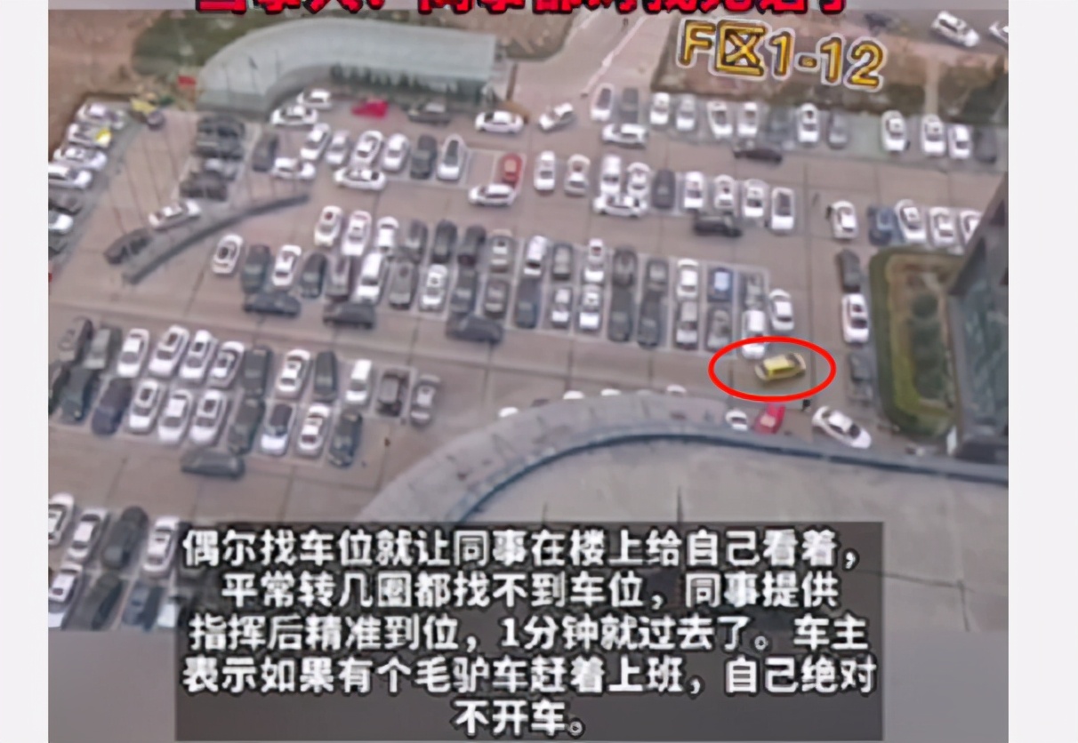 女司机开车上班,同事站楼上“遥控”找车位,太有才了