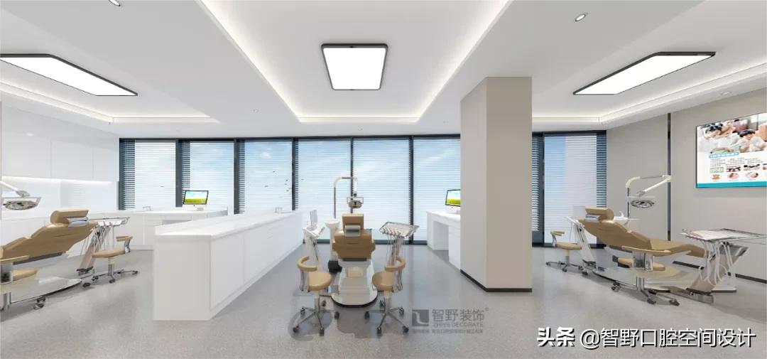100平口腔诊所高端精品设计效果图,智野设计