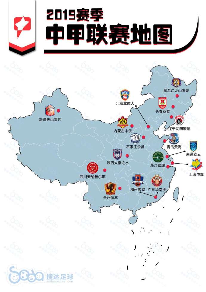 中国足球城市联赛排名,2019年足球中超