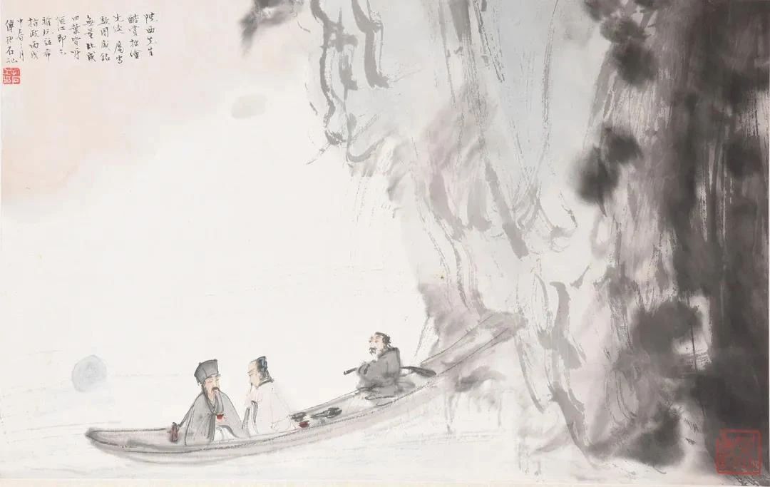 国画江山如此多娇傅抱石高清大图,傅抱石淡墨山水特点