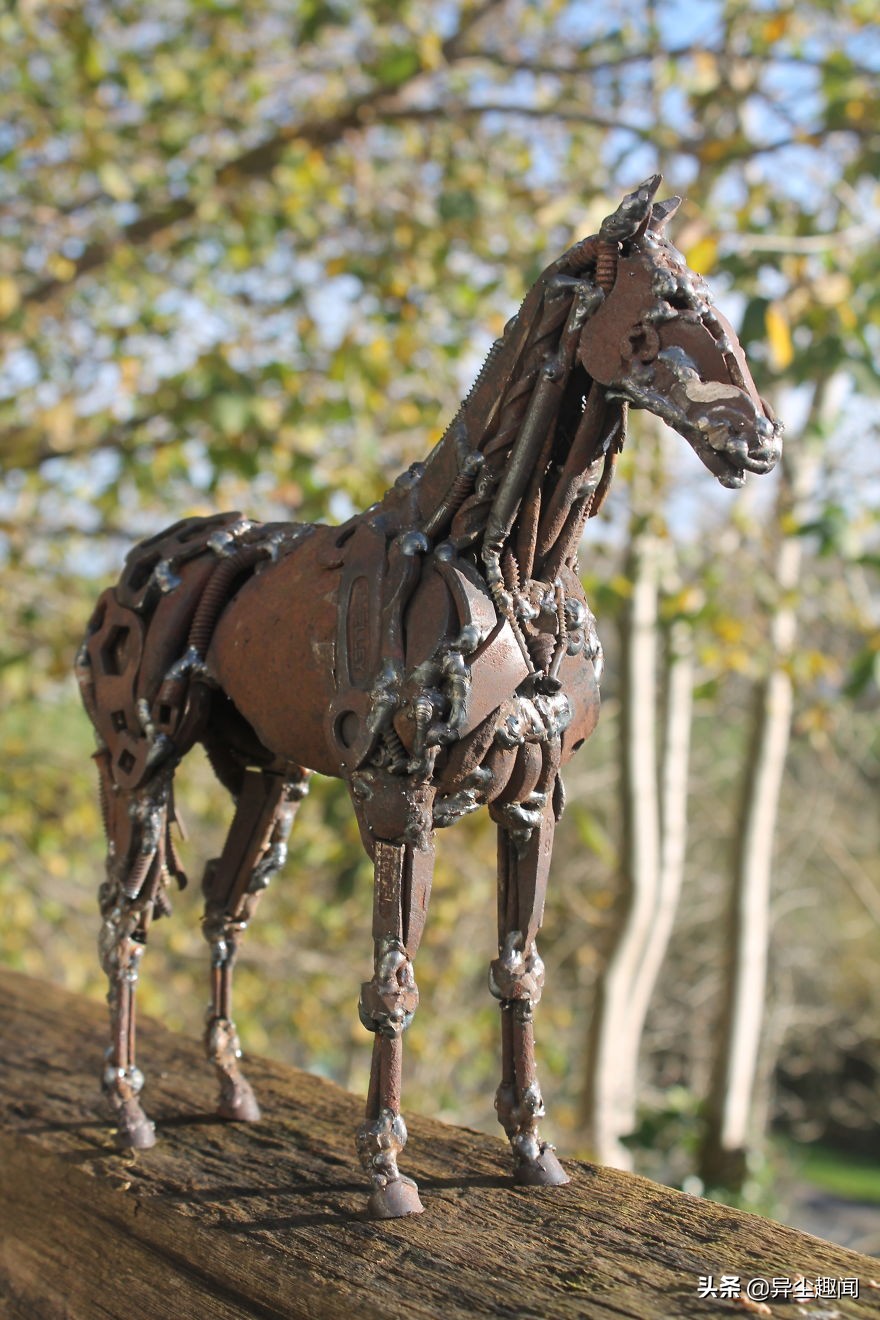 创意废旧零件铁艺雕塑,100种金属工艺品图片大全