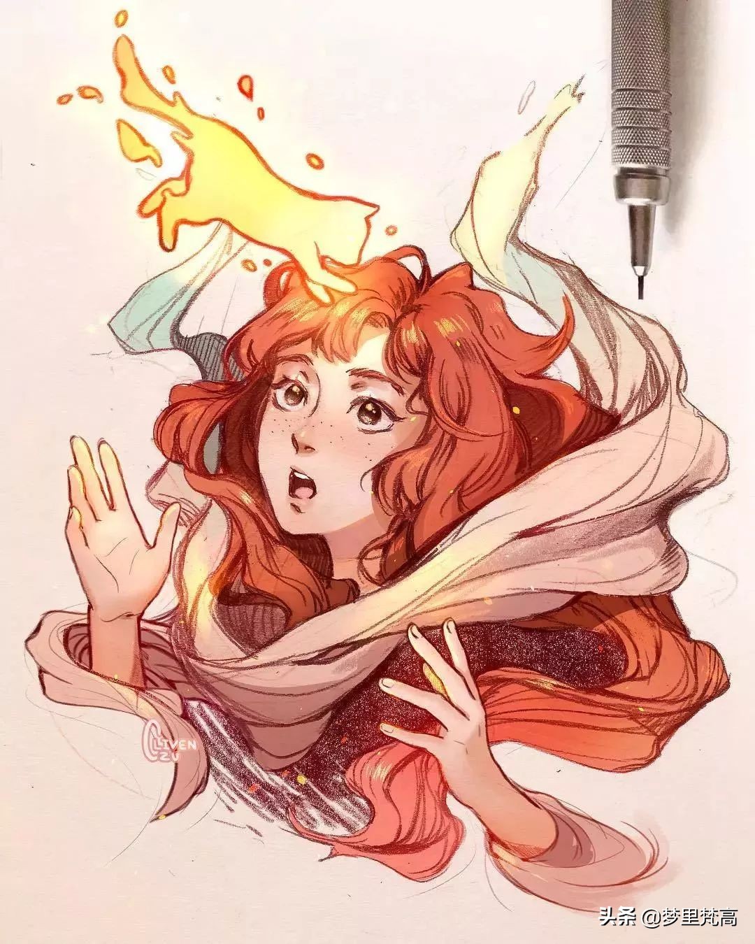 铅笔画素描动漫,铅笔画的动漫素描少女