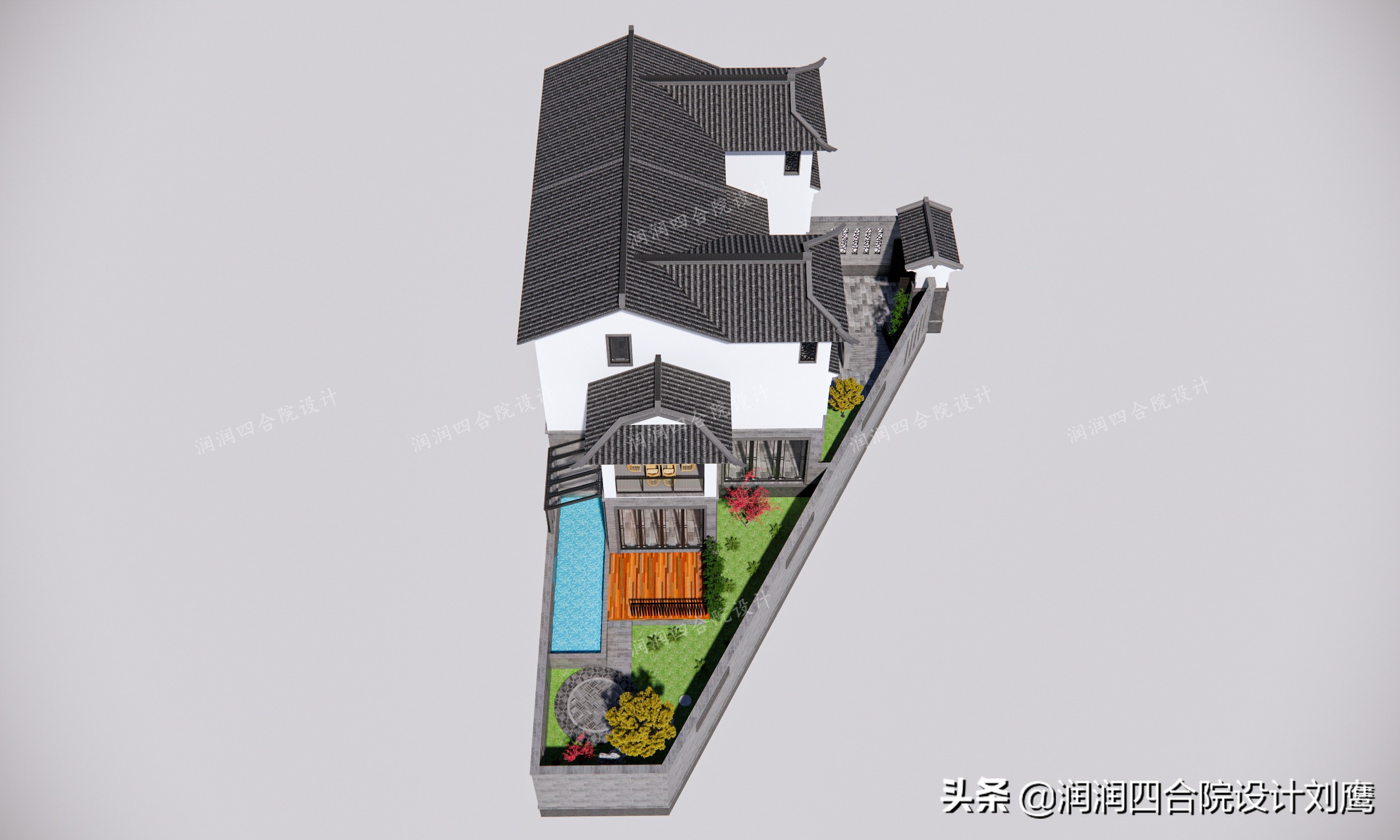 新中式四合院别墅设计图片欣赏,新中式四合院别墅设计案例图纸