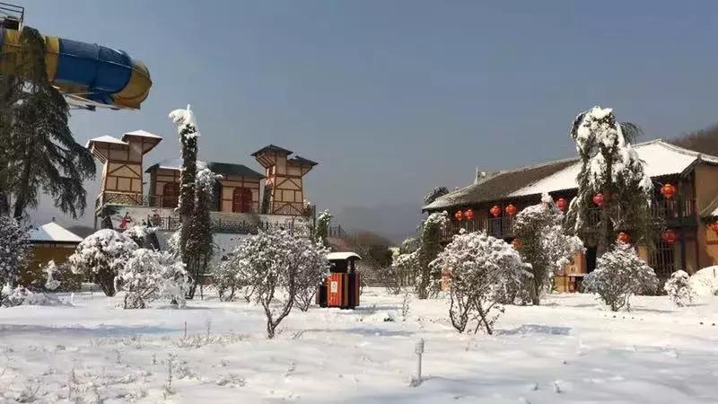 墨子古街观光小火车,中原雪乡晚上