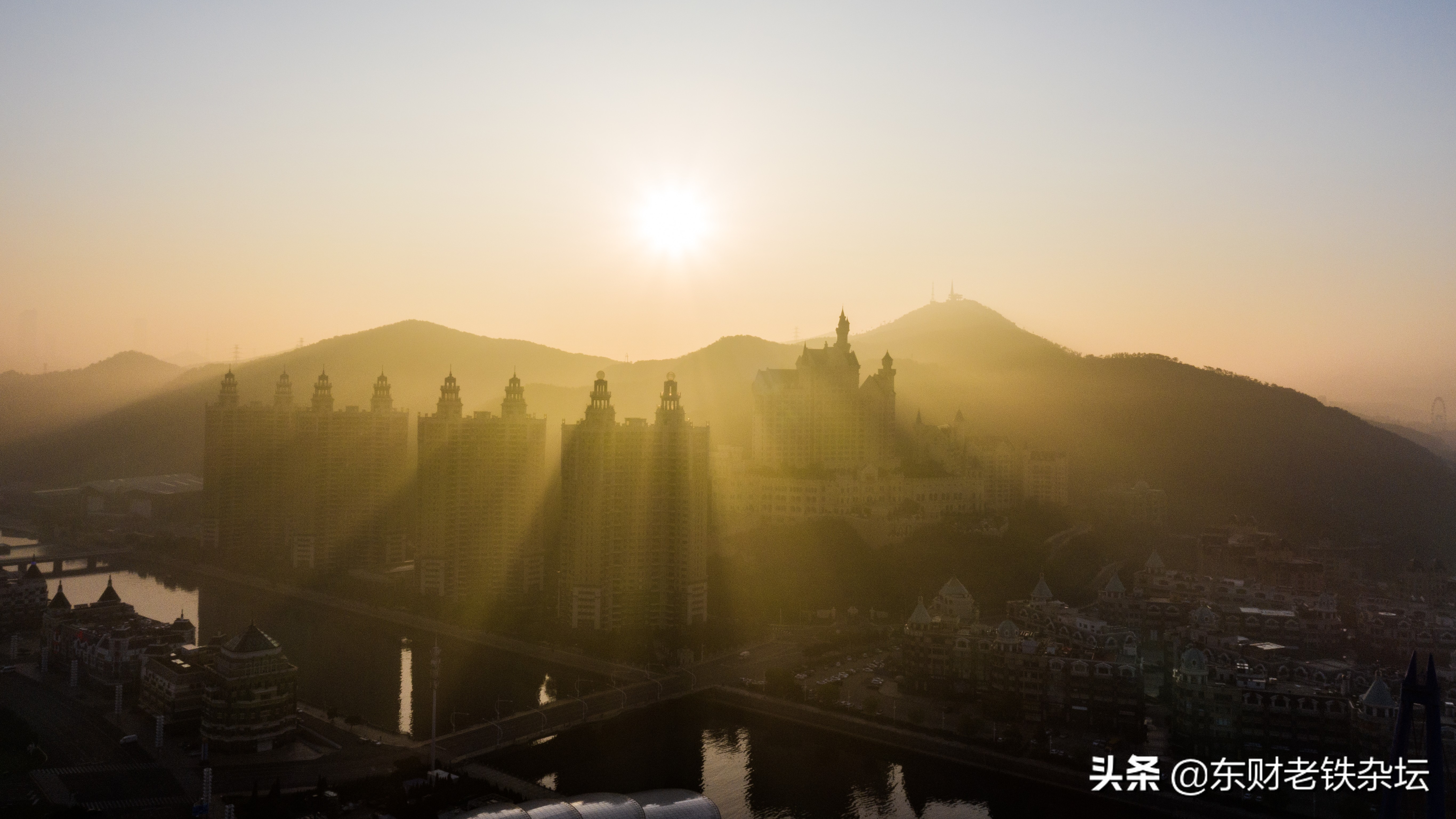 大连星海广场喷泉夜景航拍超清,航拍大连星海广场高清视频