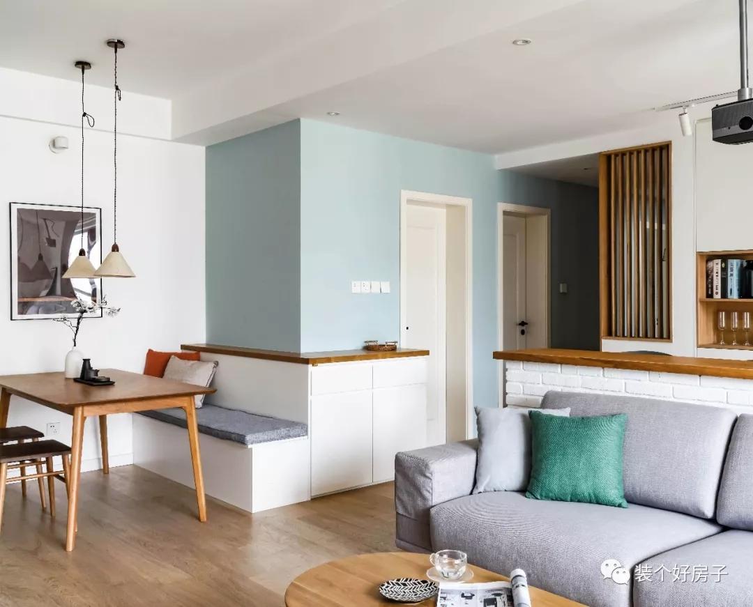 客餐厅吧台书柜一体隔断现代轻奢,客餐一体吧台怎么设计合理