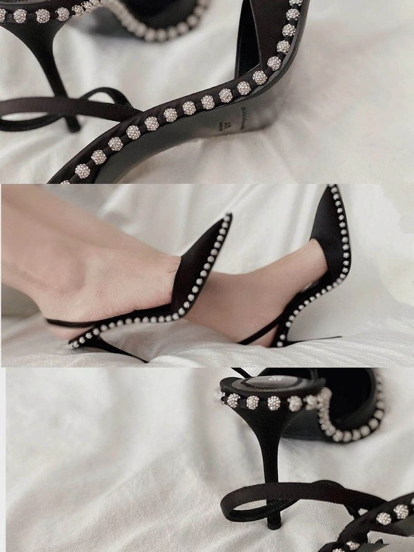 亚历山大王高跟鞋水钻粉色,亚历山大王设计高跟鞋