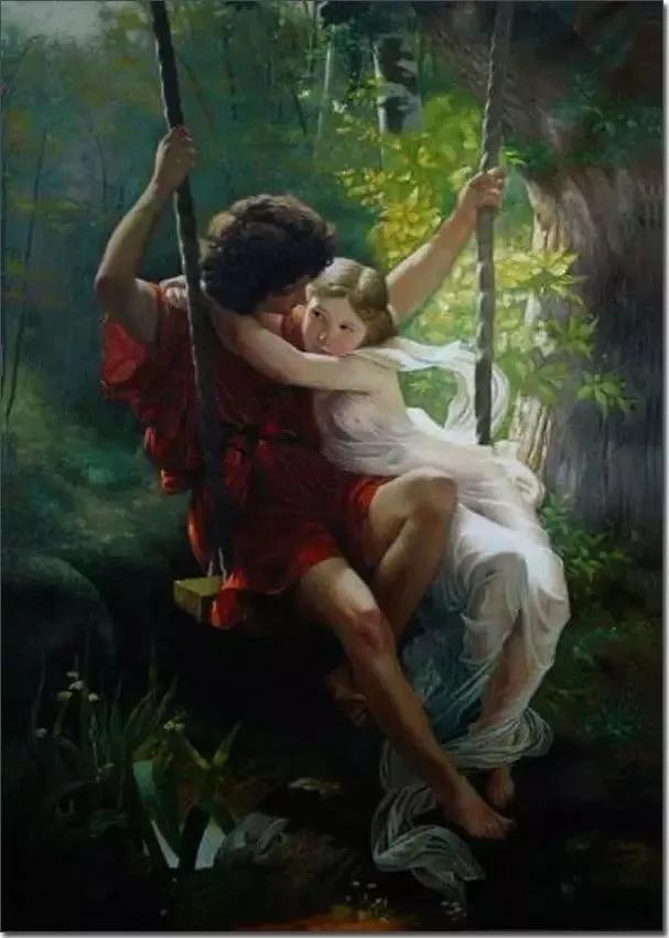 充满了魅力秋天的油画,油画里的春天美极了