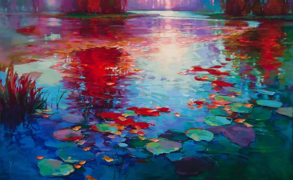 莫奈的睡莲紫色,莫奈睡莲和梵高睡莲