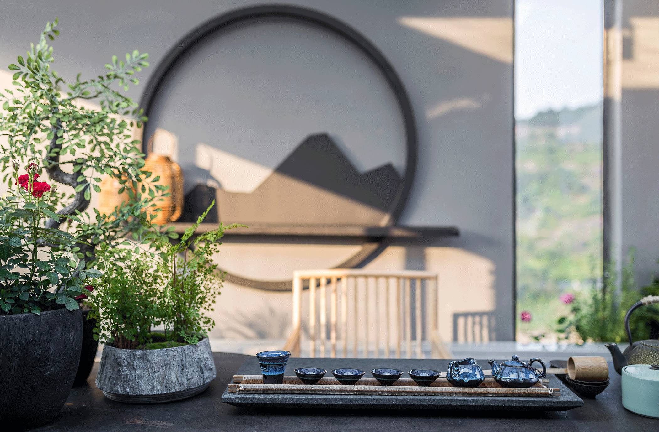 背景墙家装设计现代轻奢风客厅,禅意新中式厨房吊顶效果图