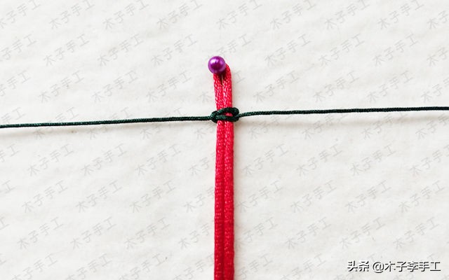 双向平结手链编织教程串珠,花样平结串珠花朵手链