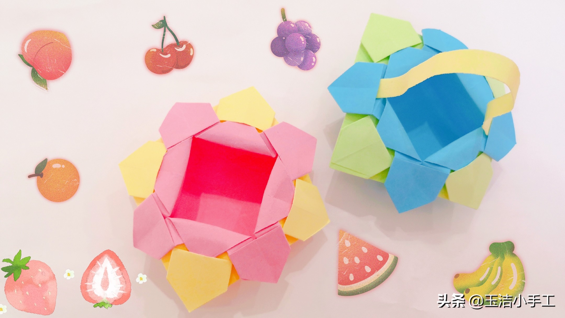 花篮纸折法超级无敌慢动作,花篮怎么折只用正方形的纸