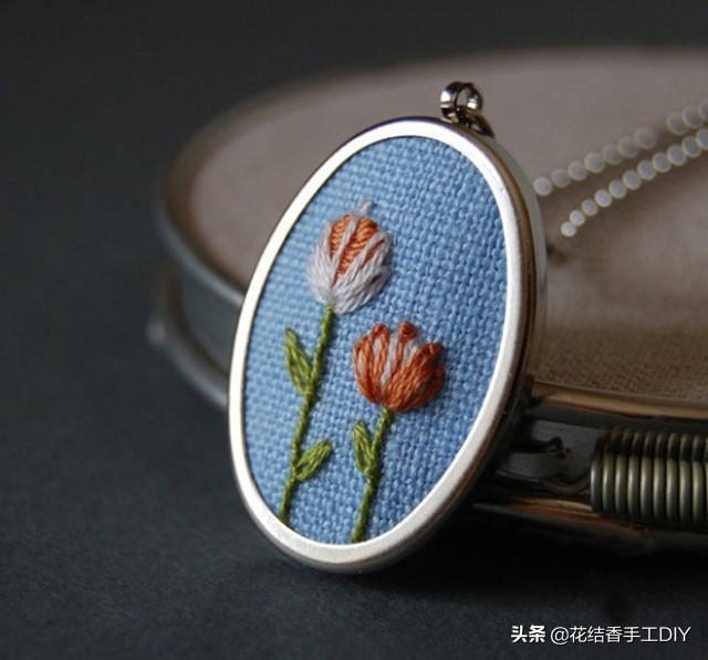 刺绣装饰项链,超级简单又可爱的刺绣教程