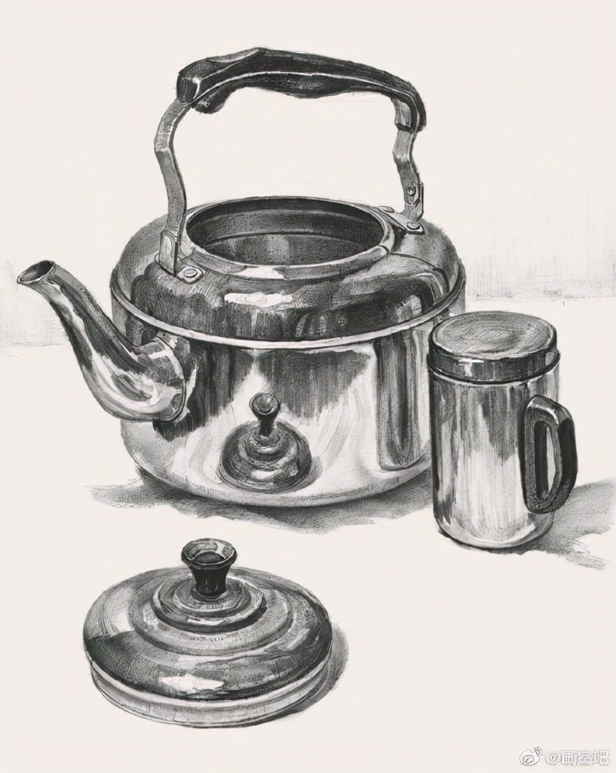 金属质感怎么画素描,素描静物光影详解