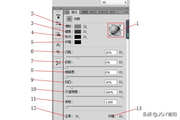 ps里3d模型材质里发光怎么调,ps3d模型中如何调整光的角度