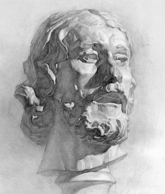 石膏头像大卫素描教程步骤,小卫石膏头像素描教程完整版