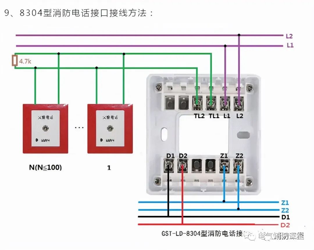 西门子消防报警设备接线图,消防报警系统真实接线图