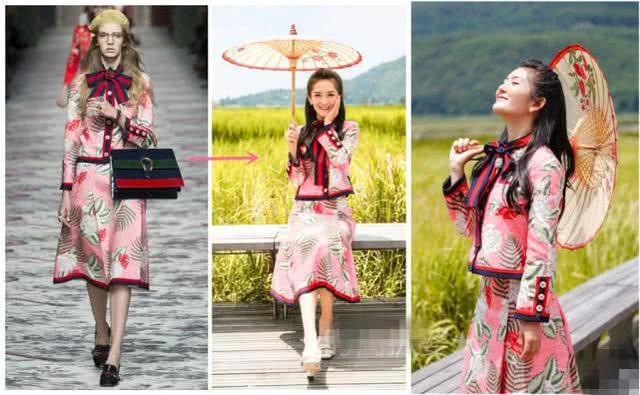 谢娜高级感宫廷裙,谢娜穿宽松连衣裙