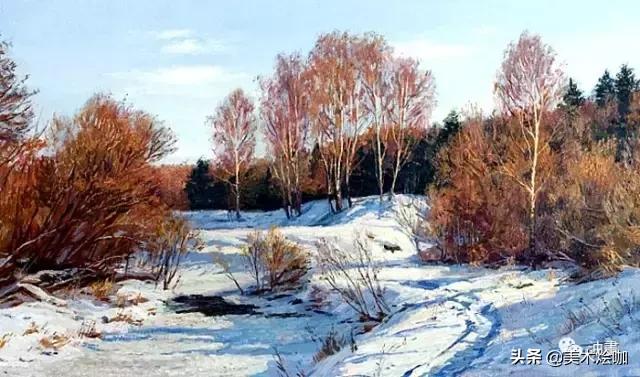 世界十大风景油画俄罗斯,俄罗斯油画大师笔下的雪景画作品
