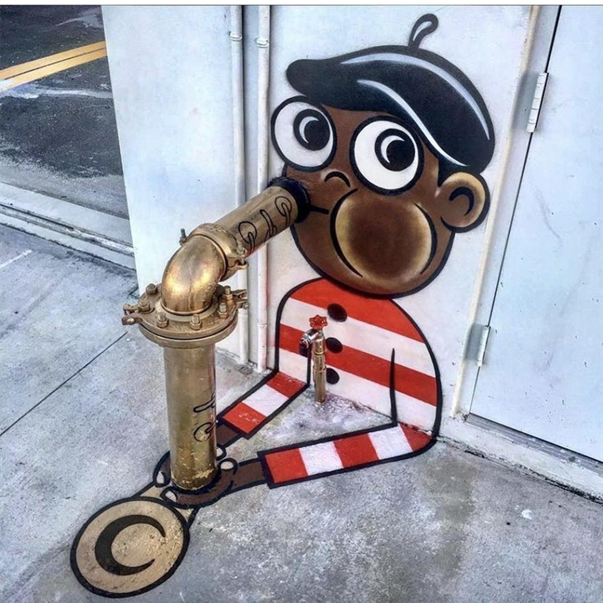 创意水管墙绘,水管彩绘简单又漂亮