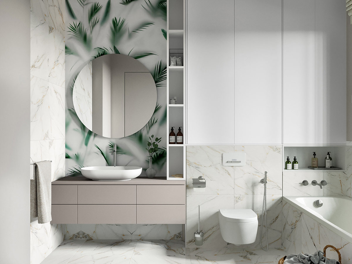 高级蓝调公寓设计，不足90㎡的单卧室竟能如此有格调