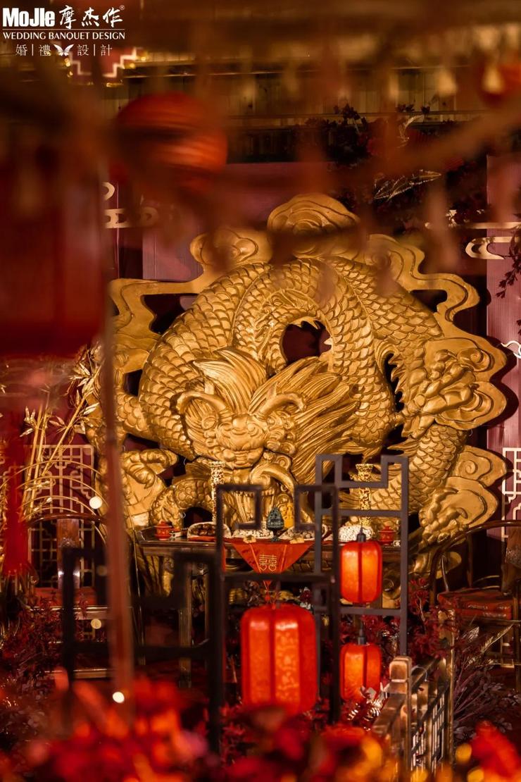红金色系婚礼中式,红金配色的中式婚礼