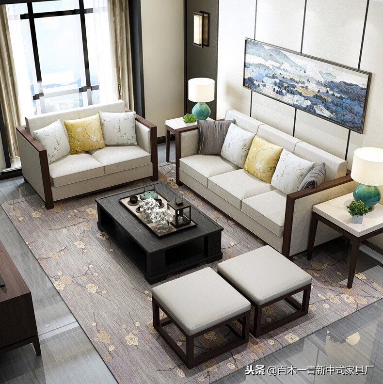 禅意新中式家具沙发,布艺沙发新中式风格