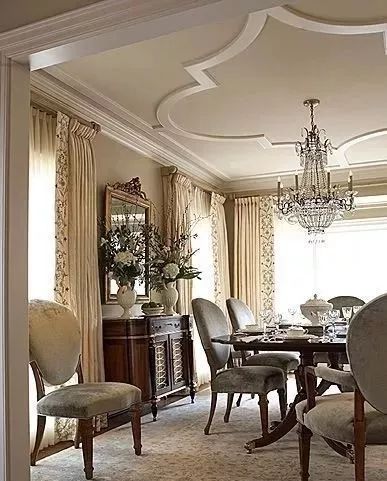 别墅客厅窗帘最新款式效果图,2020别墅窗帘