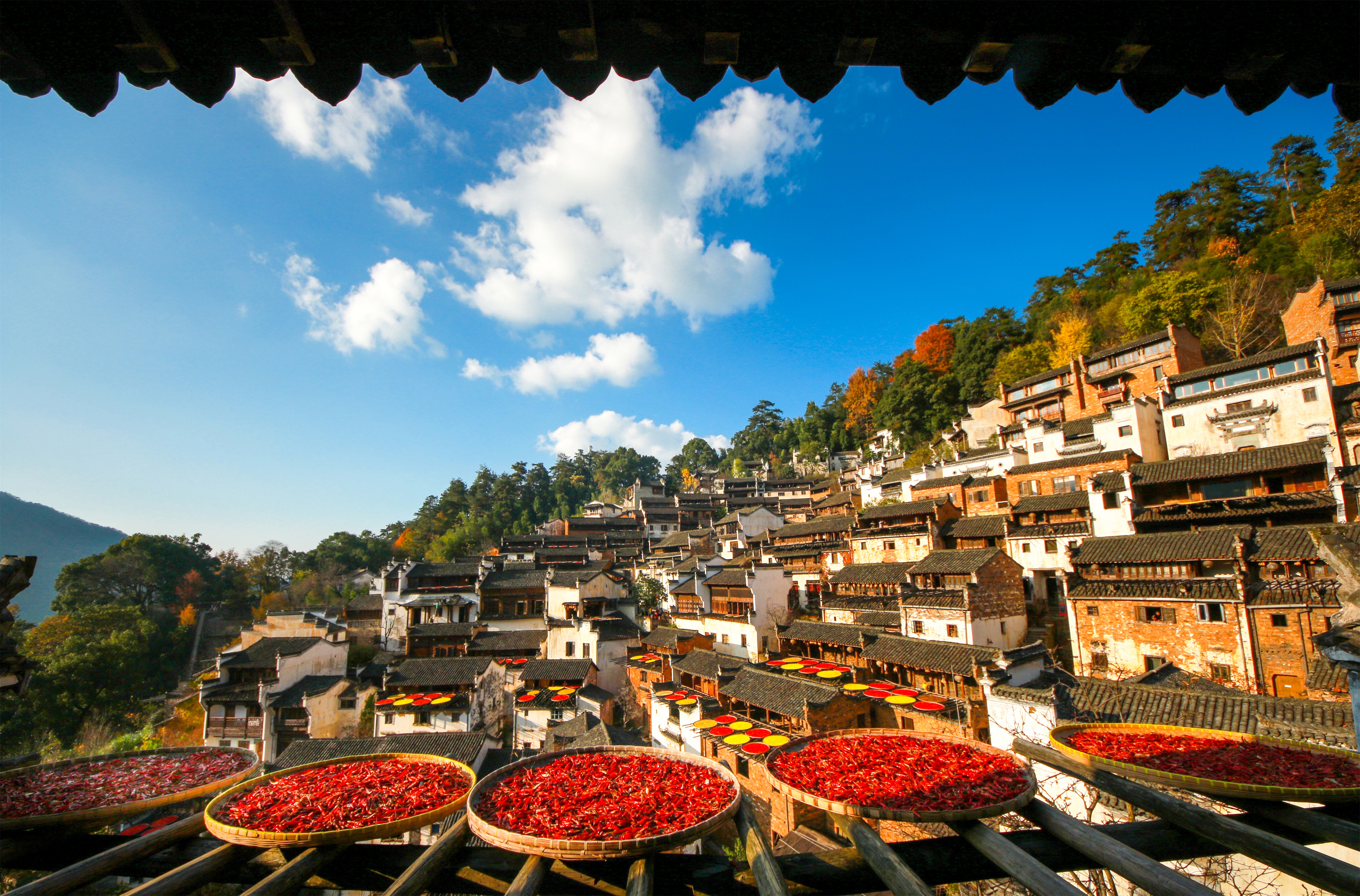 婺源篁岭晒秋古镇忆江南庭院,篁岭最美古村晒秋