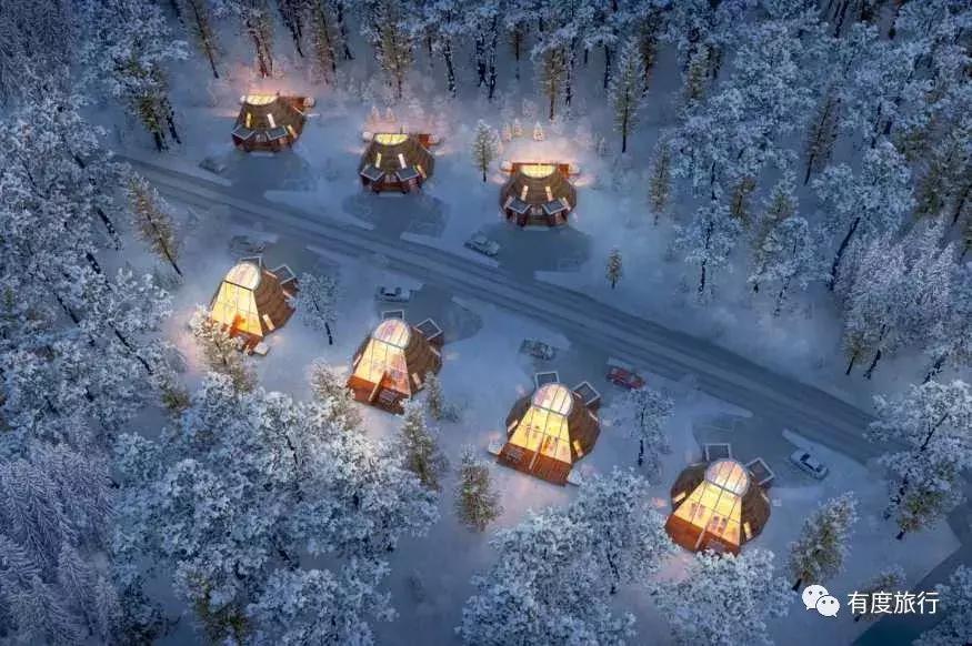 芬兰极光玻璃屋高清大图,芬兰玻璃屋极光横屏