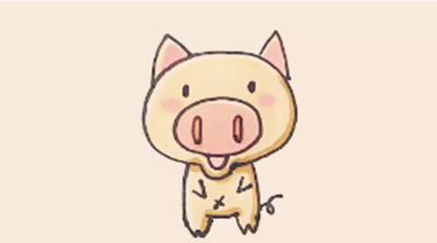 简笔画小动物猪的画法,动物猪简笔画儿童画