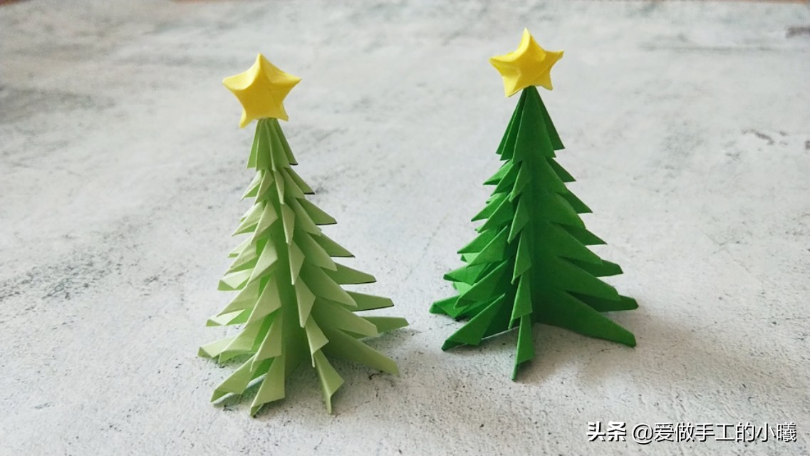 儿童手工折纸圣诞树,折纸圣诞树立体贺卡