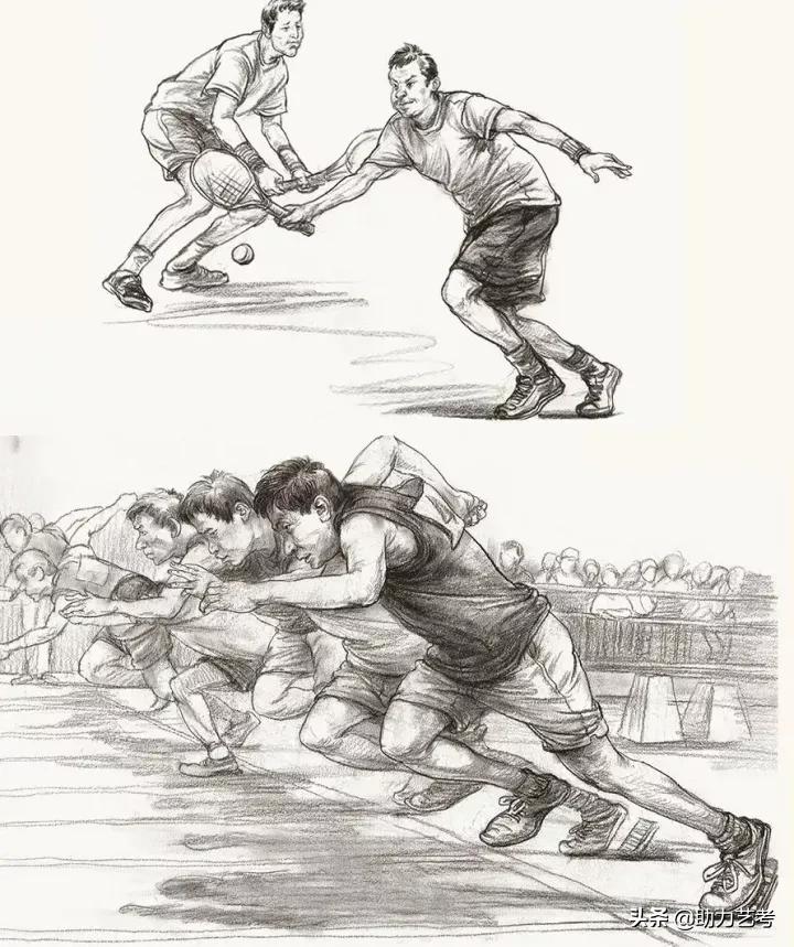运动类速写场景校考,速写运动类画法
