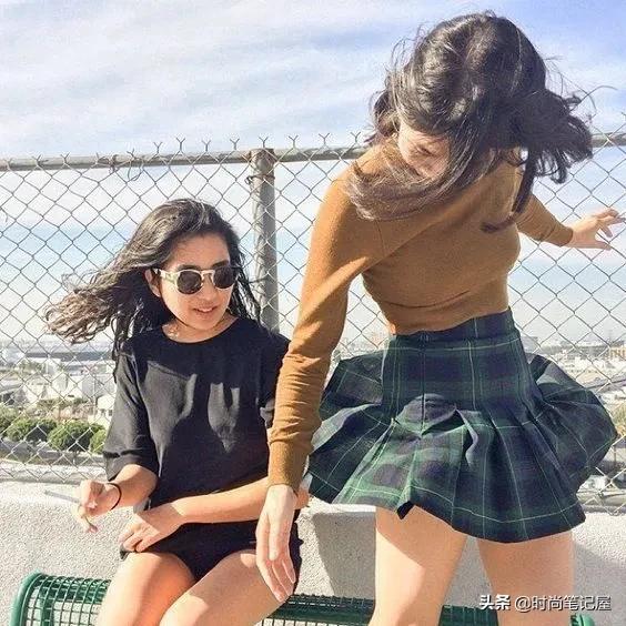 菱格纹格子裙,女人味十足的打底裙