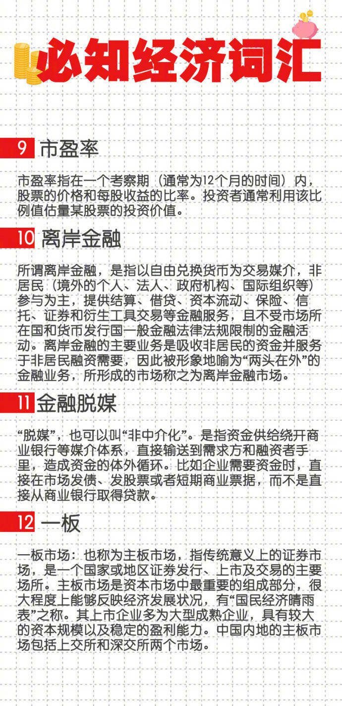 经济术语及其解释100个,经济常用词汇
