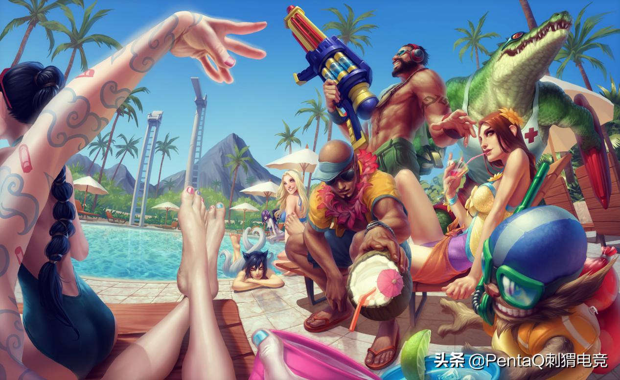 lol泳池派对男枪皮肤技能,lol男枪泳池皮肤视频