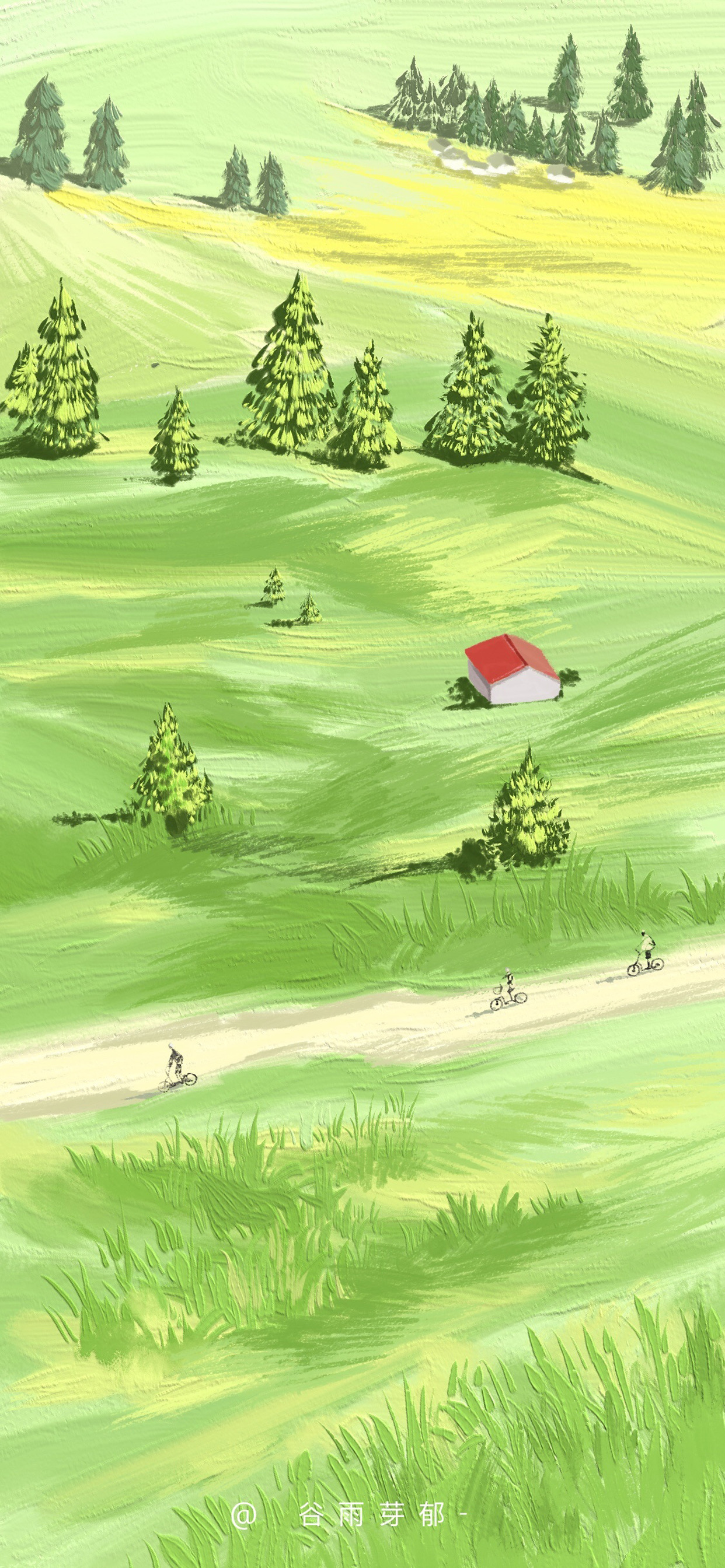 小清新油画壁纸插画,可爱又仙气的油画壁纸左下角取图