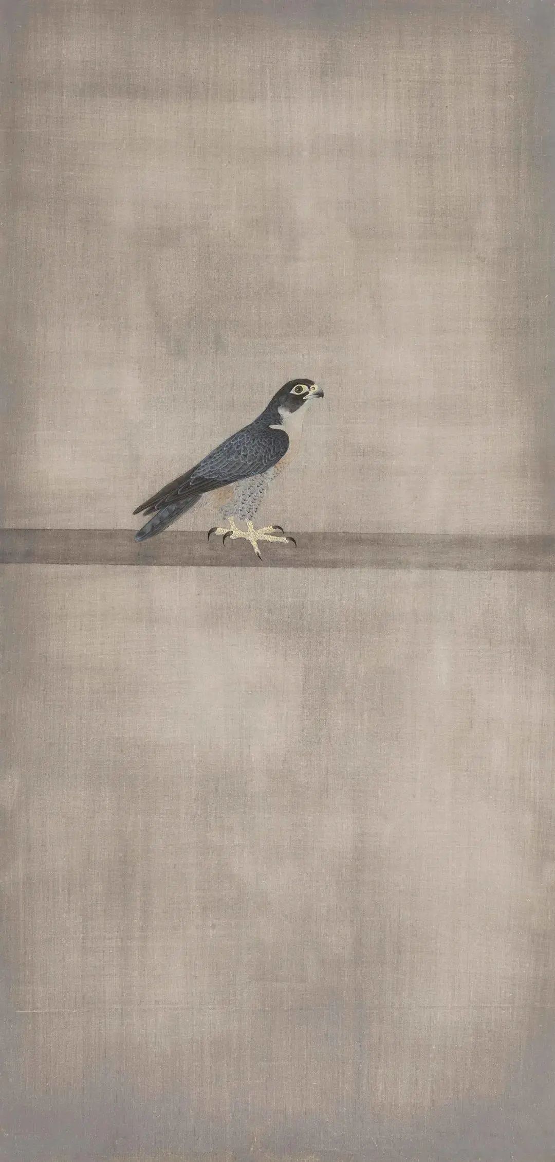 他画的鹰，严谨工致，萧疏威严