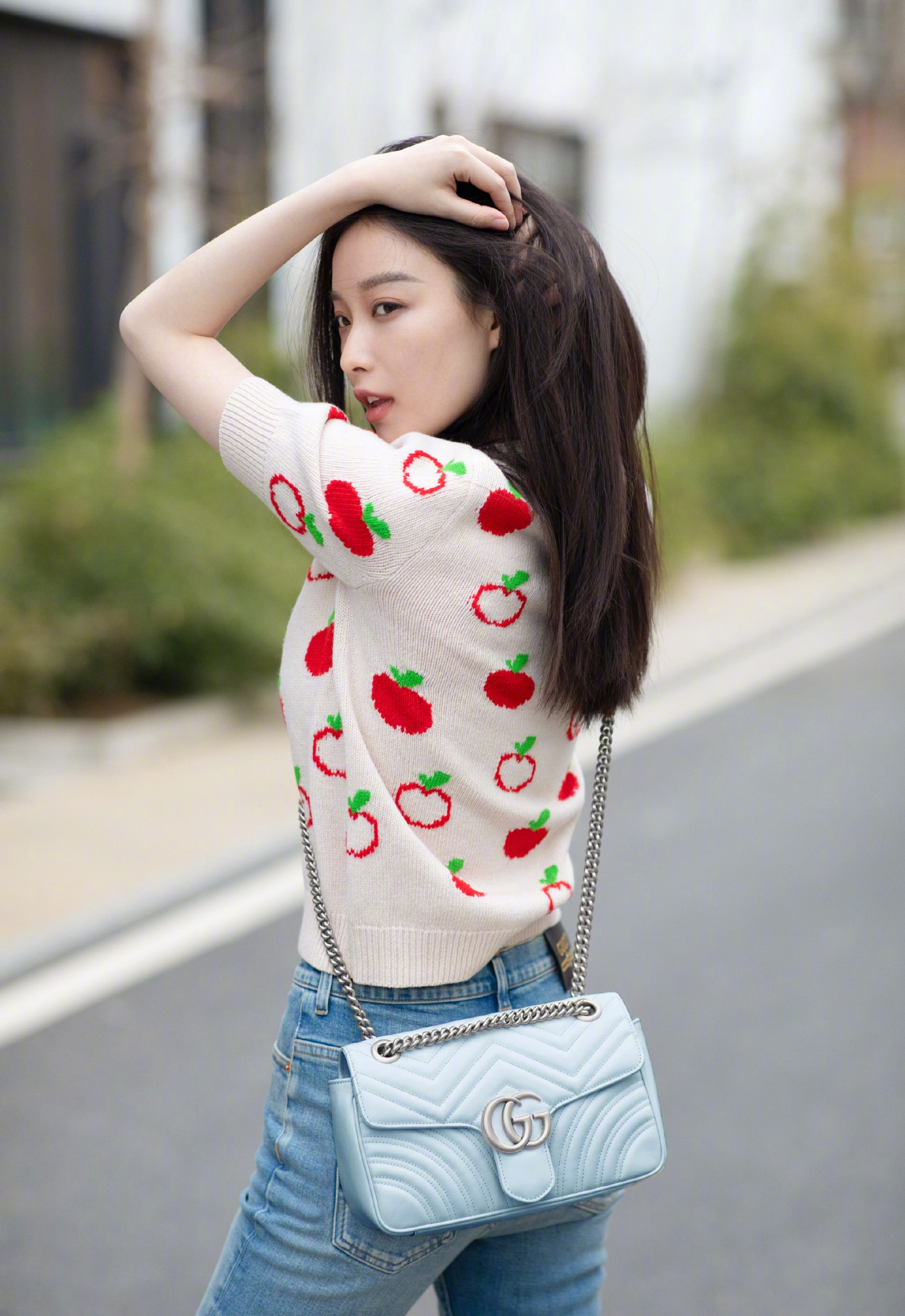 gucci水桶包2017倪妮,倪妮gucci水桶包