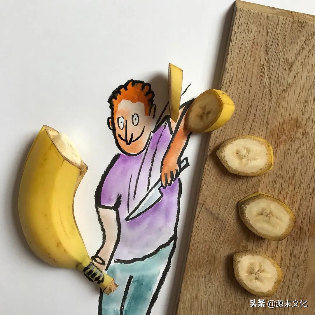 比12万美元一根的香蕉有创意！奇妙笔触直面丧萌日常