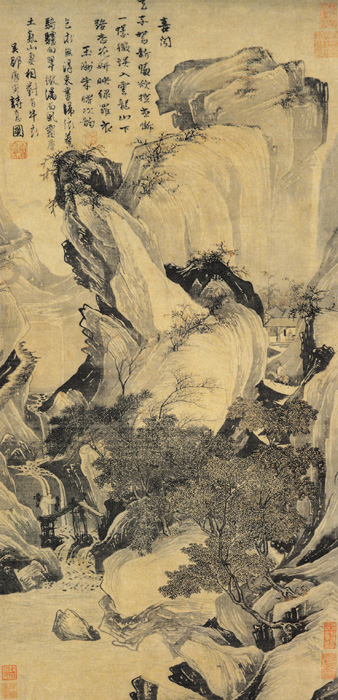 中国传世山水画上中下,明代画家文伯仁山水画40幅欣赏