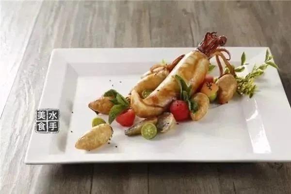 鱿鱼新吃法搭配咸蛋黄酱,鱿鱼头新吃法