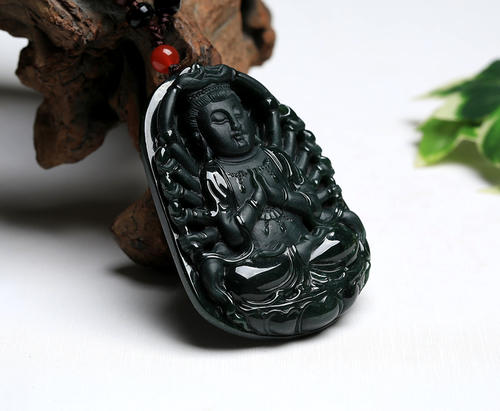 翡翠极品墨翠悟道意境欣赏,山水墨翠翡翠