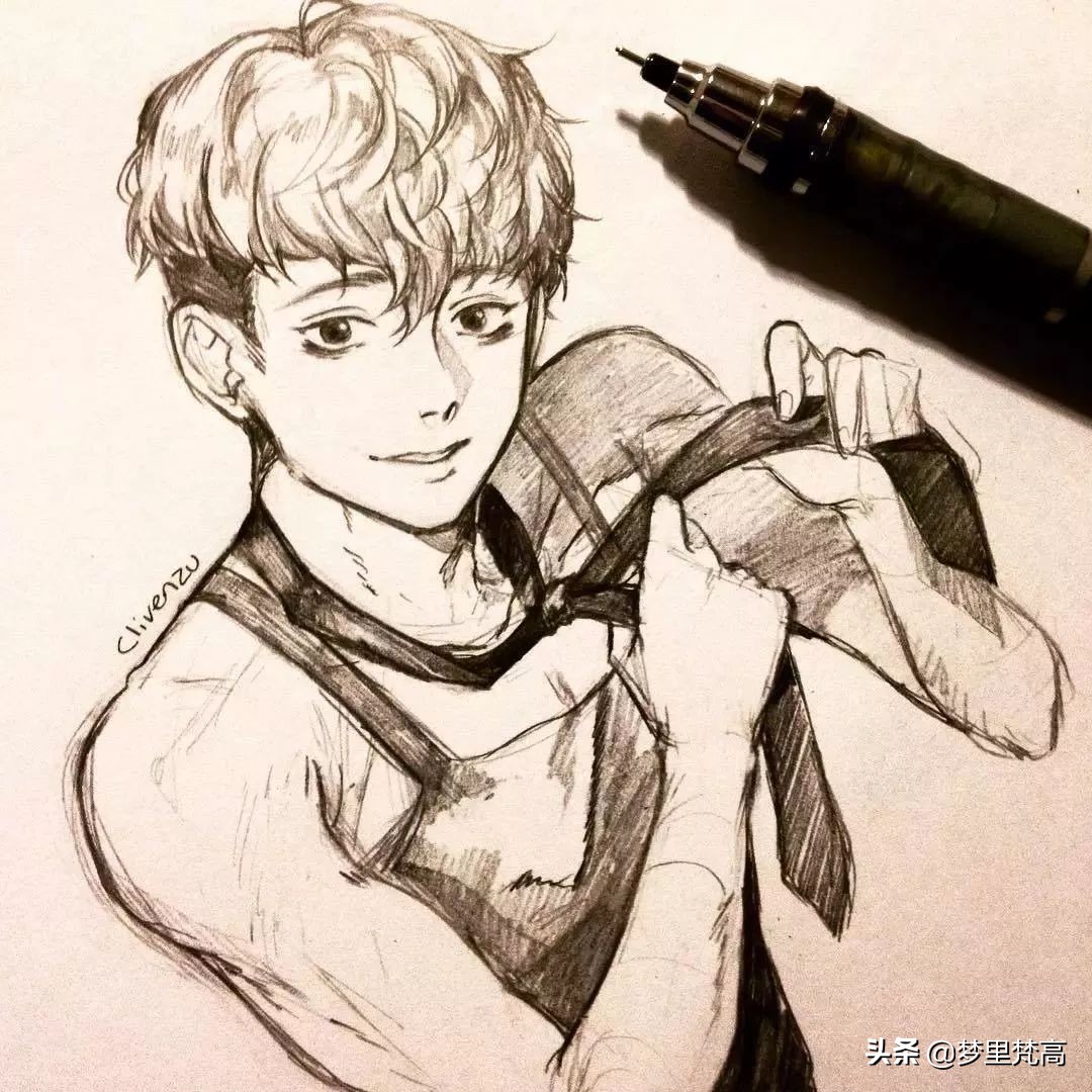 铅笔画素描动漫,铅笔画的动漫素描少女