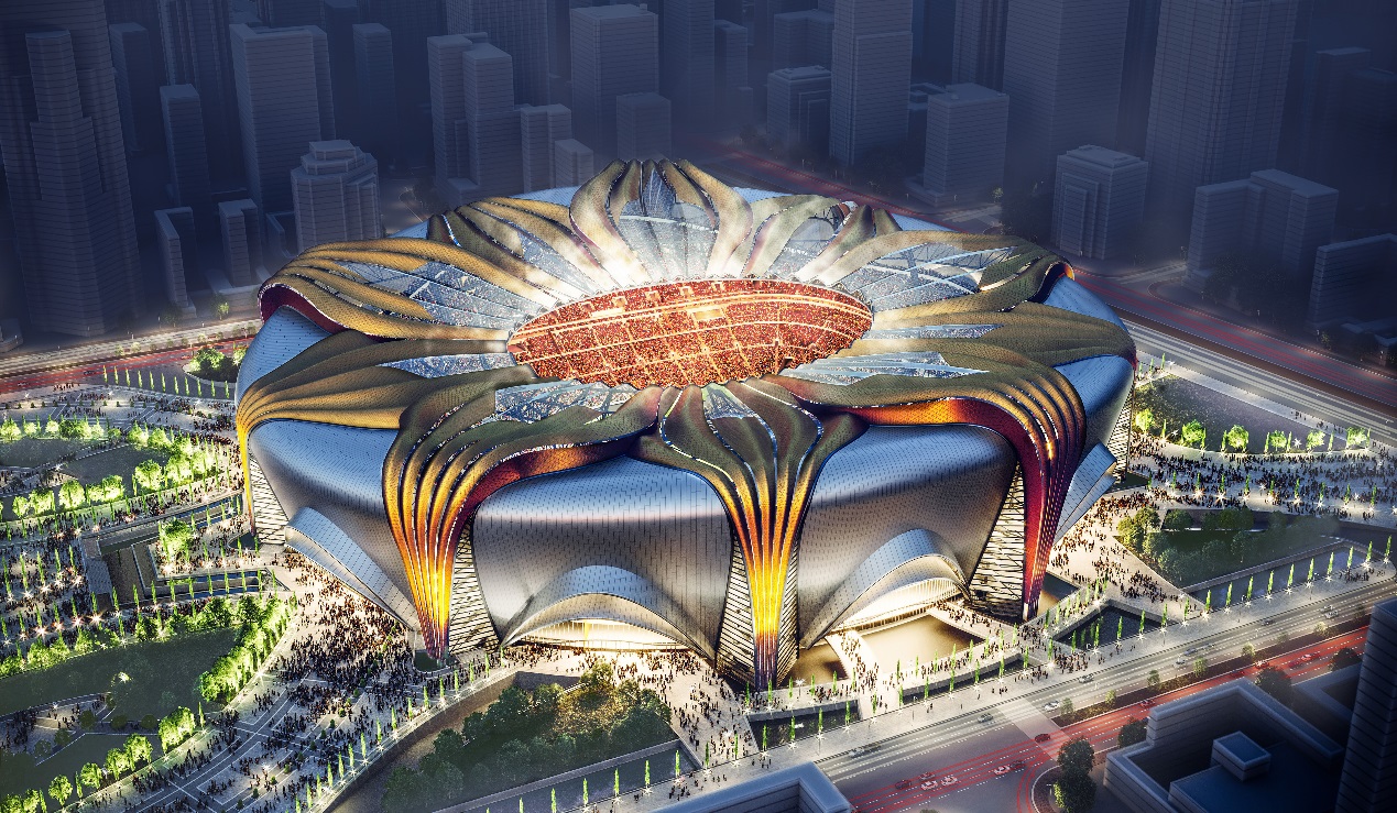 广州恒大高颜值足球场,广州恒大足球场效果图