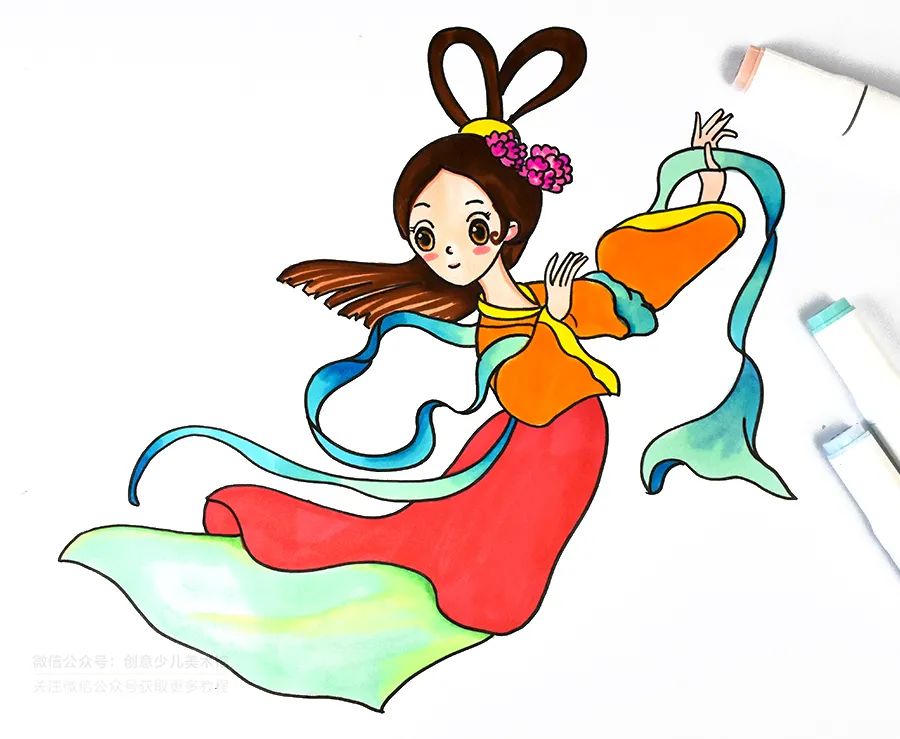 但愿人长久简笔画,千里共婵娟儿童画