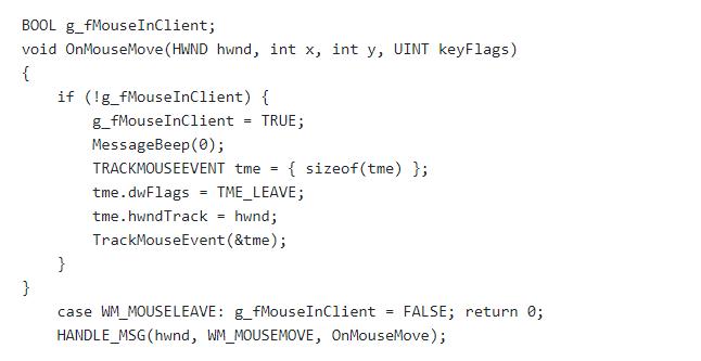 为什么没有鼠标移入,WM_MOUSEENTER消息？