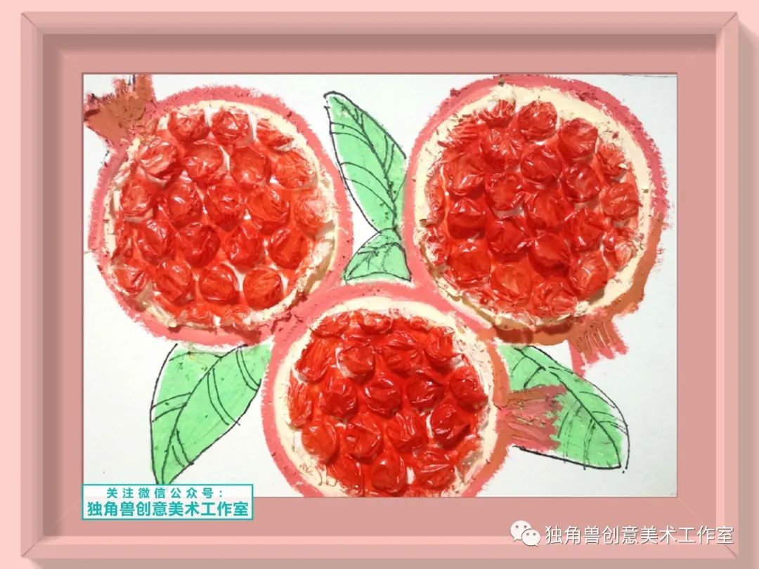 水果拼盘画画教程,气泡袋创意画教程